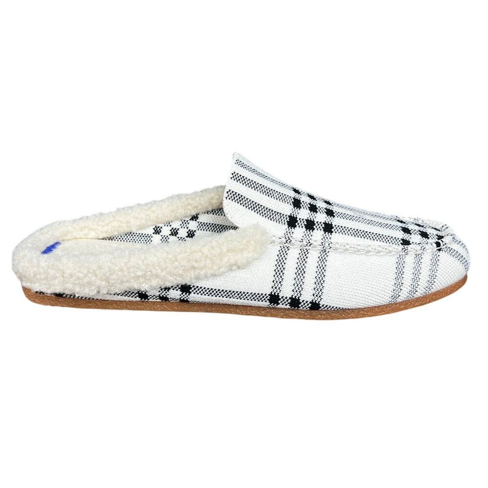 Rothy’s Women The Slipper Buffalo Plaid White Slipper Size US 10